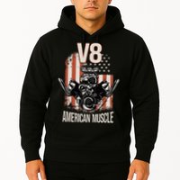 V8 American Muscle Car Usa Flag Engine V8 Hoodie