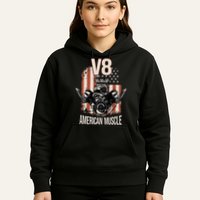 V8 American Muscle Car Usa Flag Engine V8 Hoodie