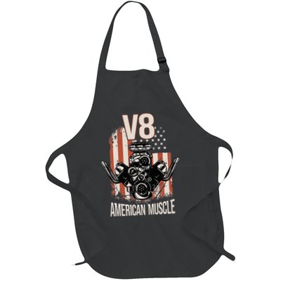 V8 American Muscle Car Usa Flag Engine V8 Apron