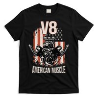 V8 American Muscle Car Usa Flag Engine V8 T-Shirt