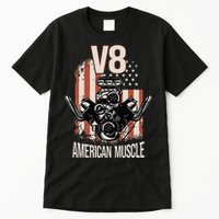 V8 American Muscle Car Usa Flag Engine V8 Tall T-Shirt