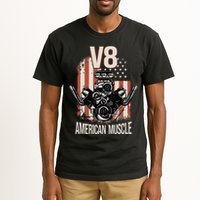 V8 American Muscle Car Usa Flag Engine V8 Tall T-Shirt