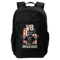 V8 American Muscle Car Usa Flag Engine V8 Backpack