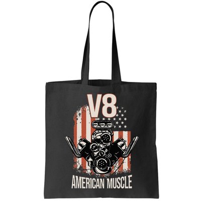 V8 American Muscle Car Usa Flag Engine V8 Bag