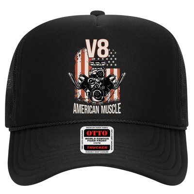 V8 American Muscle Car Usa Flag Engine V8 Hat