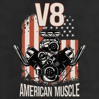 V8 American Muscle Car Usa Flag Engine V8 Hat