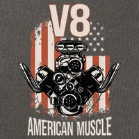 V8 American Muscle Car Usa Flag Engine V8 Cotton Canvas Backpack
