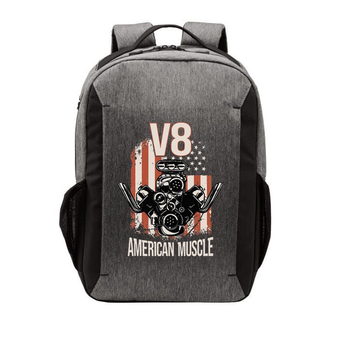 V8 American Muscle Car Usa Flag Engine V8 Vector Backpack