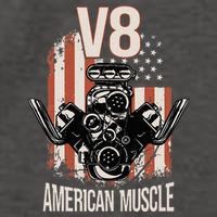 V8 American Muscle Car Usa Flag Engine V8 Vector Backpack