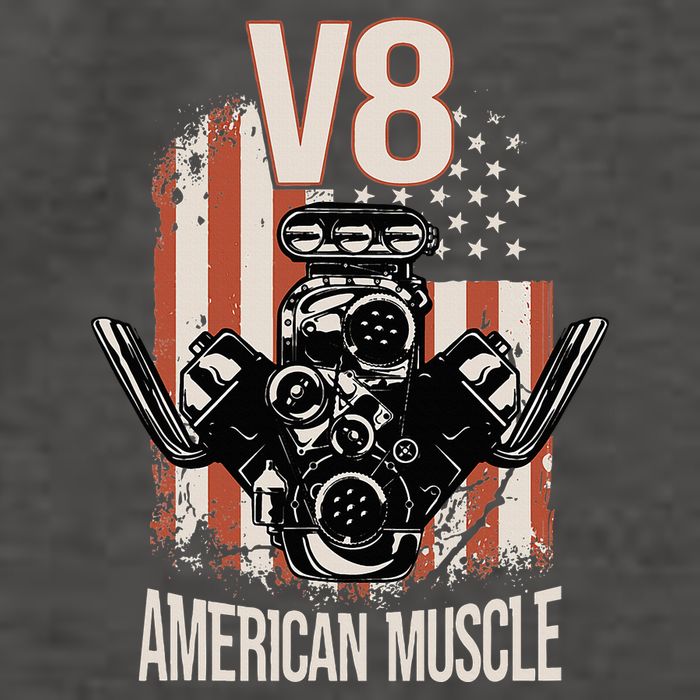 V8 American Muscle Car Usa Flag Engine V8 Vector Backpack