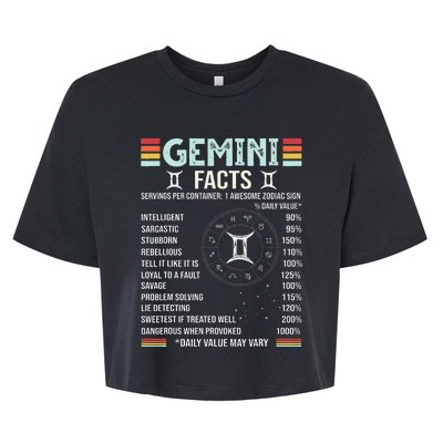 Vintage Astrology May June birthday Zodiac sign retro Gemini Bella+Canvas Jersey Crop Tee