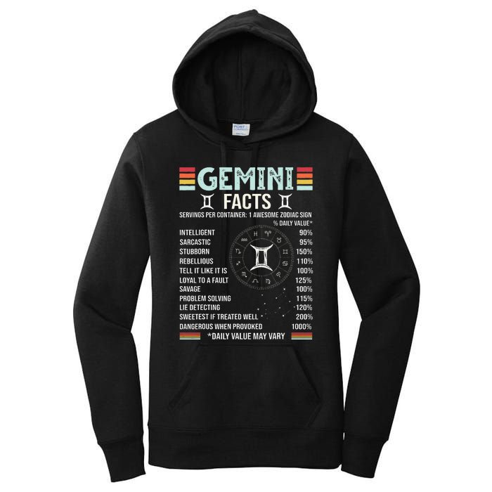 Vintage Astrology May June birthday Zodiac sign retro Gemini Women's Pullover Hoodie