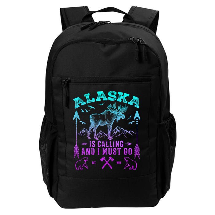 Vintage Alaskan Moose Alaska Is Calling And I Must Go Cool Gift Backpack