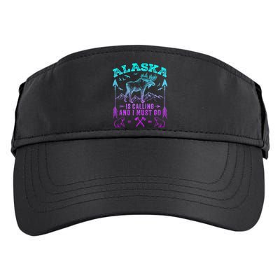 Vintage Alaskan Moose Alaska Is Calling And I Must Go Cool Gift Adult Drive Performance Visor
