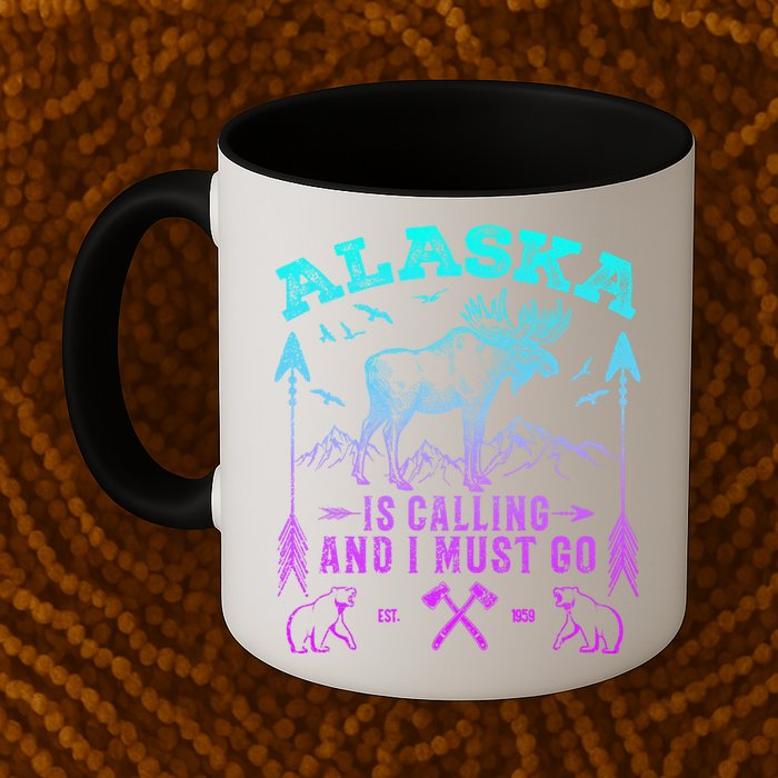 Vintage Alaskan Moose Alaska Is Calling And I Must Go Cool Gift Mug