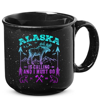 Vintage Alaskan Moose Alaska Is Calling And I Must Go Cool Gift 15oz Campfire Ceramic Mug