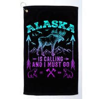 Vintage Alaskan Moose Alaska Is Calling And I Must Go Cool Gift Golf Towel