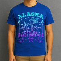 Vintage Alaskan Moose Alaska Is Calling And I Must Go Cool Gift T-Shirt