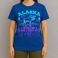Vintage Alaskan Moose Alaska Is Calling And I Must Go Cool Gift T-Shirt