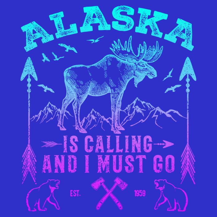 Vintage Alaskan Moose Alaska Is Calling And I Must Go Cool Gift Poster
