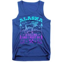 Vintage Alaskan Moose Alaska Is Calling And I Must Go Cool Gift Tank Top