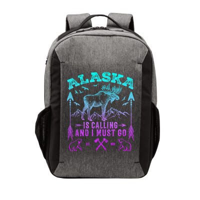 Vintage Alaskan Moose Alaska Is Calling And I Must Go Cool Gift Vector Backpack