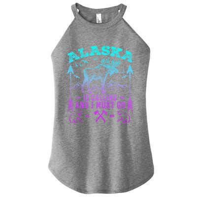 Vintage Alaskan Moose Alaska Is Calling And I Must Go Cool Gift Women’s Perfect Tri Rocker Tank