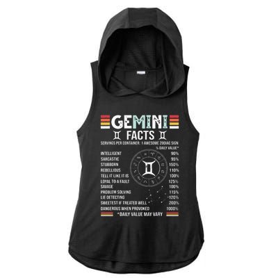 Vintage Astrology May June Birthday Zodiac Sign Retro Gemini Ladies PosiCharge Tri-Blend Wicking Draft Hoodie Tank