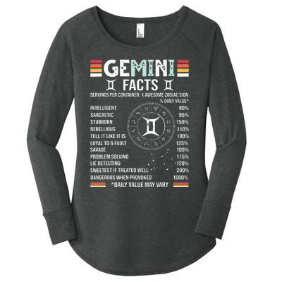 Vintage Astrology May June Birthday Zodiac Sign Retro Gemini Women's Perfect Tri Tunic Long Sleeve Shirt