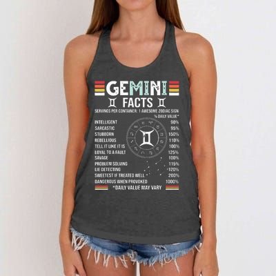 Vintage Astrology May June Birthday Zodiac Sign Retro Gemini Women's Knotted Racerback Tank