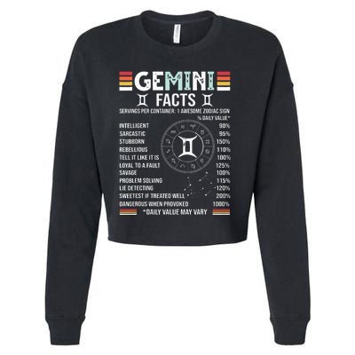 Vintage Astrology May June Birthday Zodiac Sign Retro Gemini Cropped Pullover Crew