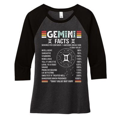 Vintage Astrology May June Birthday Zodiac Sign Retro Gemini Women's Tri-Blend 3/4-Sleeve Raglan Shirt