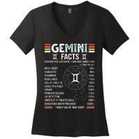 Vintage Astrology May June Birthday Zodiac Sign Retro Gemini Women's V-Neck T-Shirt