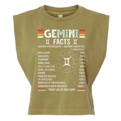 Vintage Astrology May June Birthday Zodiac Sign Retro Gemini Garment-Dyed Women's Muscle Tee