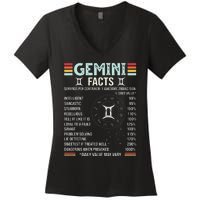 Vintage Astrology May June birthday Zodiac sign retro Gemini Women's V-Neck T-Shirt