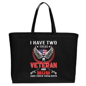 Veteran And Mom Gift Cotton Canvas Jumbo Tote