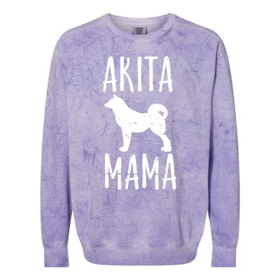 Vintage Akita Mama Gift Akita Mom Pet Dog Owner Mother Colorblast Crewneck Sweatshirt