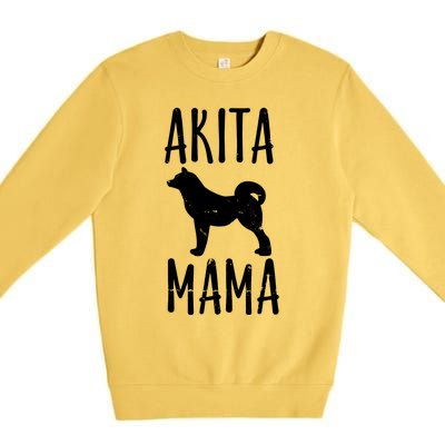 Vintage Akita Mama Gift Akita Mom Pet Dog Owner Mother Premium Crewneck Sweatshirt