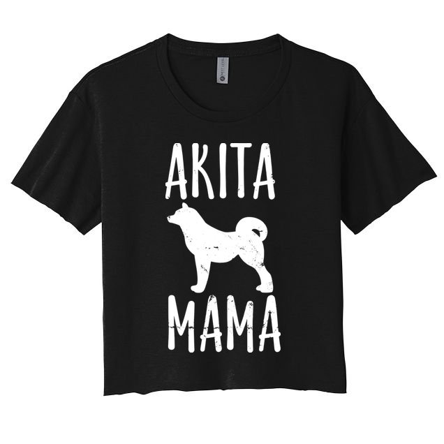 Vintage Akita Mama Gift Akita Mom Pet Dog Owner Mother Crop Top