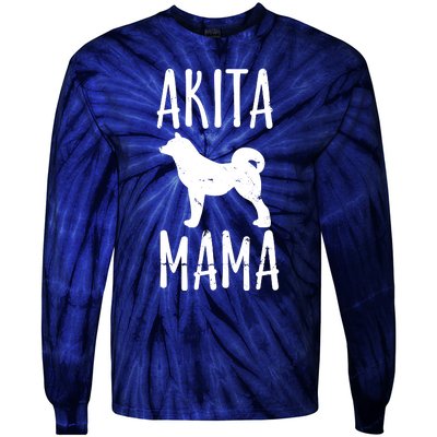 Vintage Akita Mama Gift Akita Mom Pet Dog Owner Mother Tie-Dye Long Sleeve Shirt