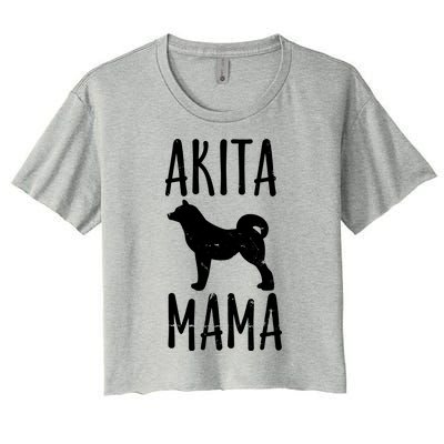 Vintage Akita Mama Gift Akita Mom Pet Dog Owner Mother Women's Crop Top Tee