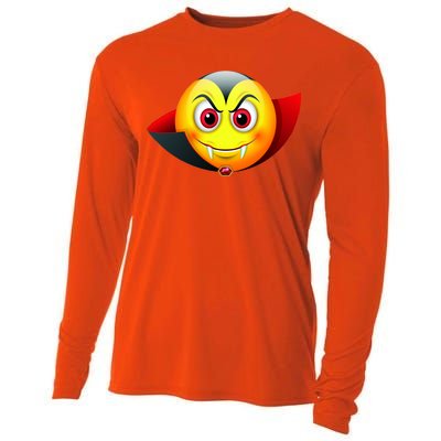 Vampire Halloween Emoji Cooling Performance Long Sleeve Crew