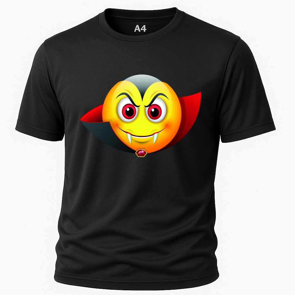 Vampire Halloween Emoji Cooling Performance Crew T-Shirt