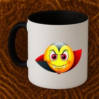Vampire Halloween Emoji Mug