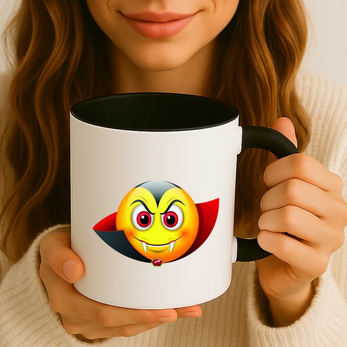 Vampire Halloween Emoji Mug