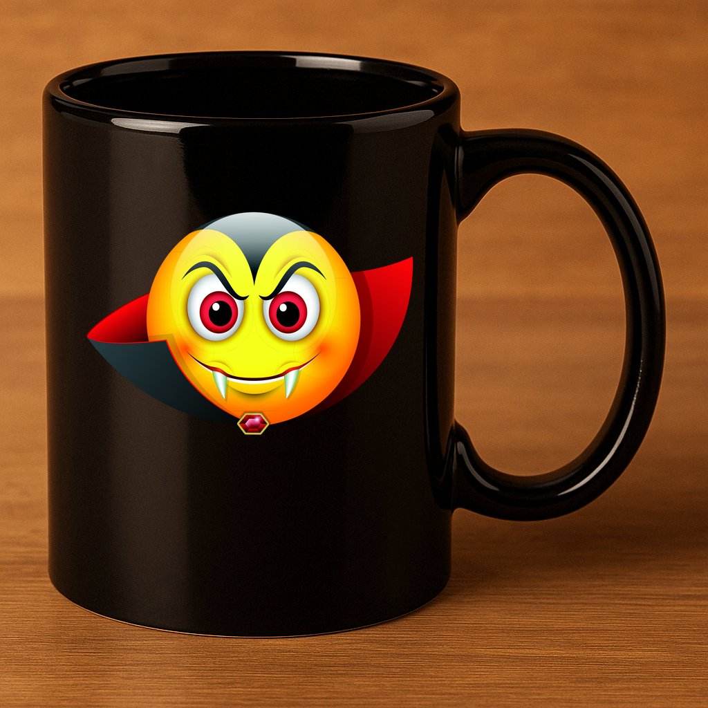 Vampire Halloween Emoji 11oz C Handle Ceramic Mug