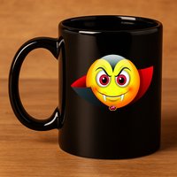 Vampire Halloween Emoji 11oz C Handle Ceramic Mug