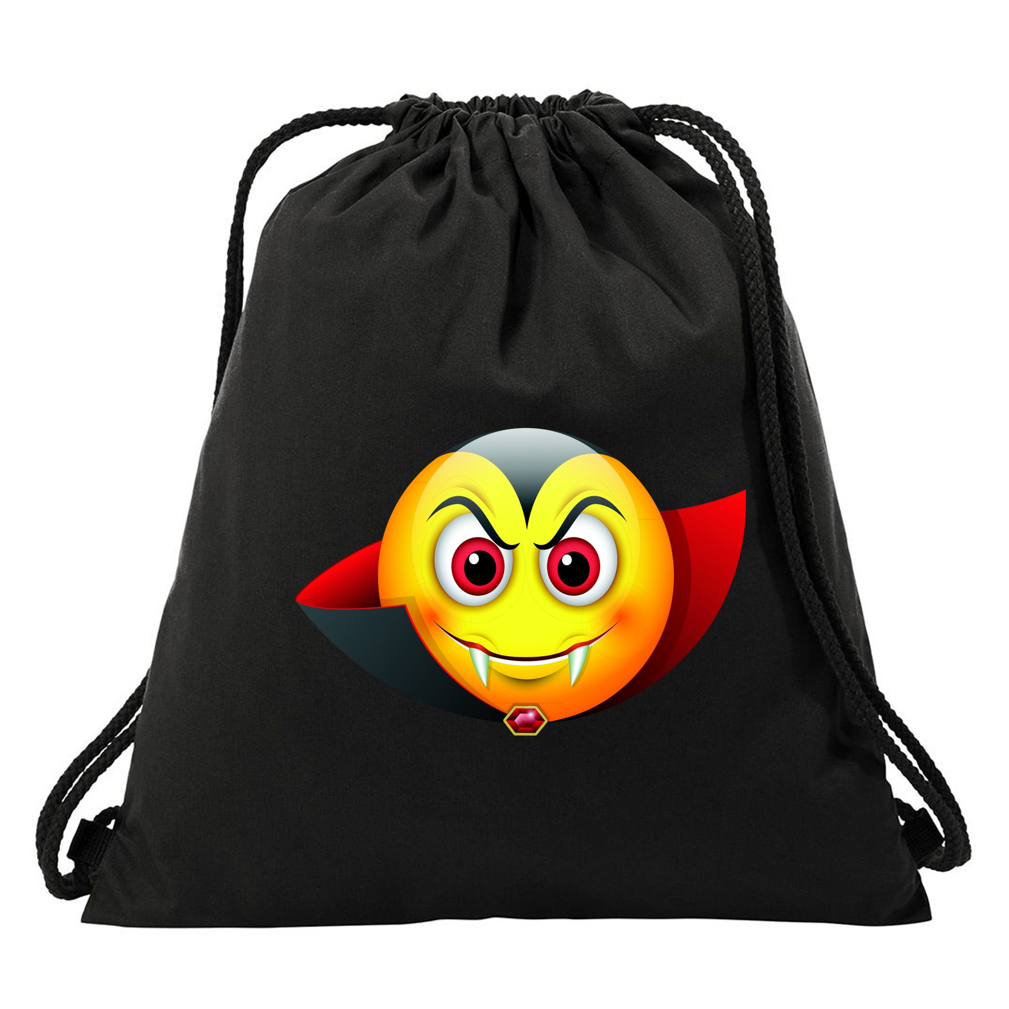 Vampire Halloween Emoji Drawstring Bag