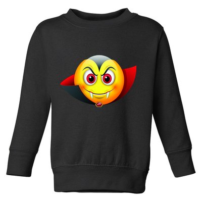 Vampire Halloween Emoji Toddler Sweatshirt
