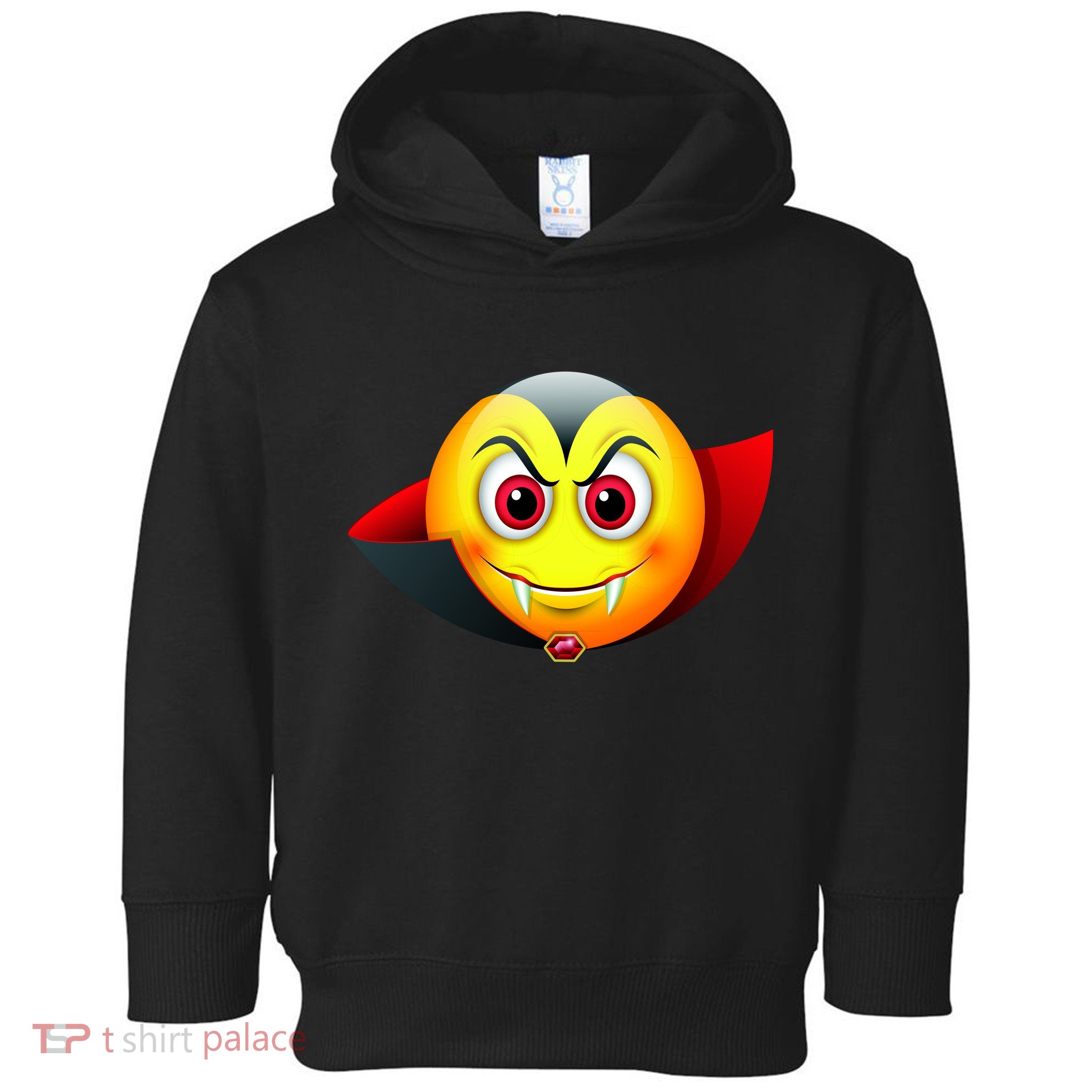 Vampire Halloween Emoji Toddler Hoodie